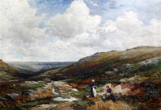 David Bates (1840-1921) On the Old Road, Capel Curig, 24 x 35in.